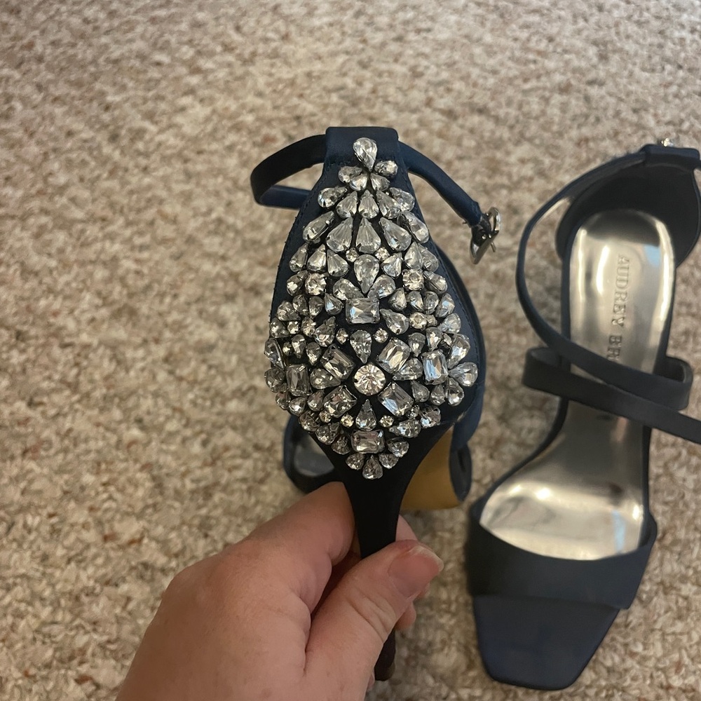 Something blue wedding shoes with gems
